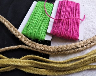 Natürliche handgesponnene sortierte Jute-Garn, Schnur, indischer Faden Jute-Seil - für häkeln stricken Geschenkverpackung Crafting Sampling