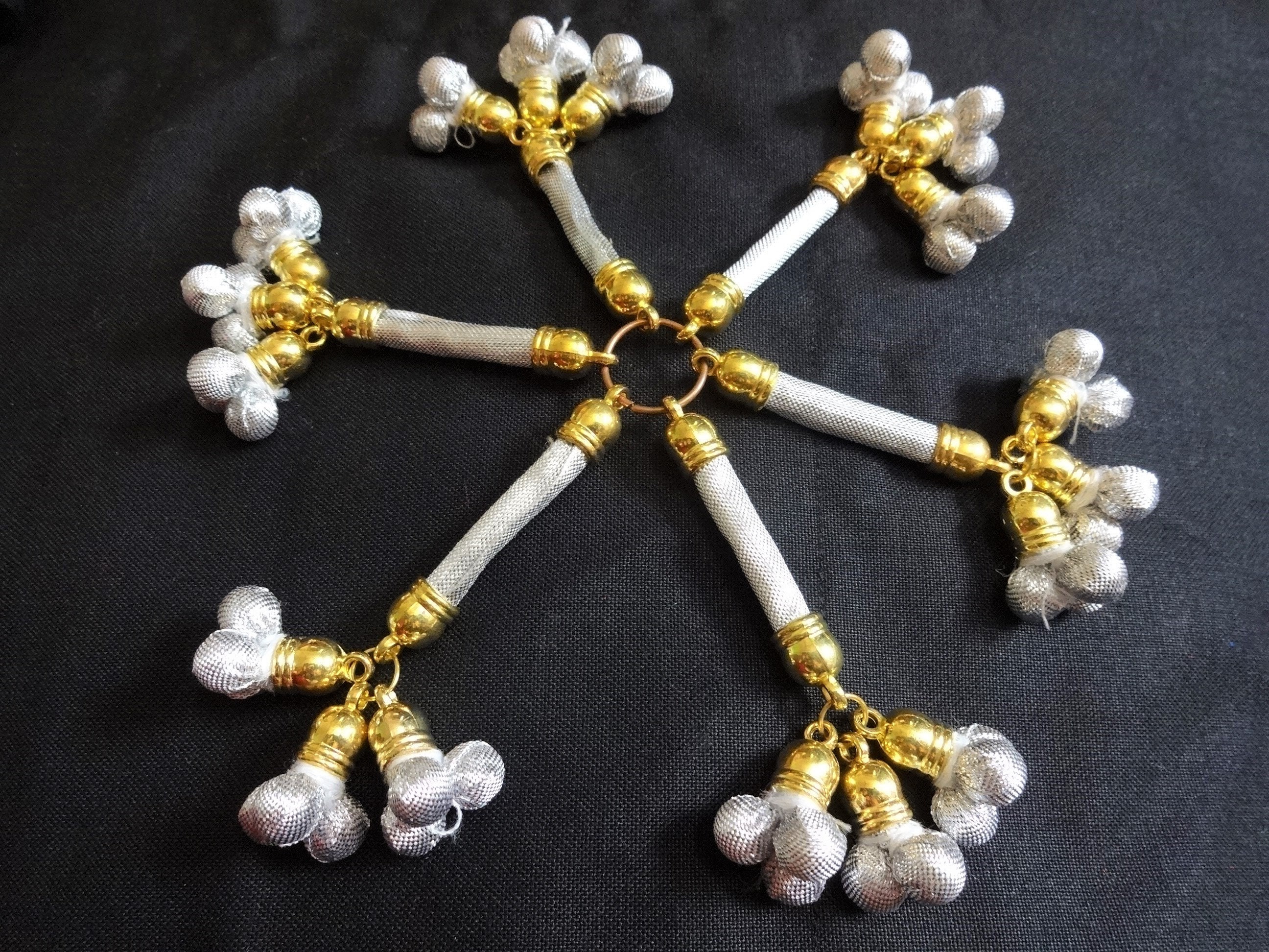 Handmade Fabric Trim Tassels Silver Tassels Ethnic Tassels Etsy India