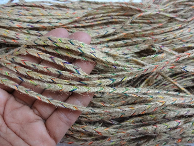 Indian Jute Jute Threads Jute Yarn Braided with Multi Colour Etsy