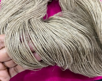 Handgesponnene Beige Juteschnur, Jutegarn, indischer Jutefaden, zum Häkeln, Stricken, für Geschenke, Basteln - 600 Gramm
