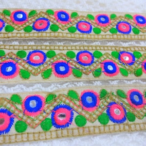 Indiase kant, groothandel trim, geborduurd ambacht lint, Sari rand, schroot versiering, crafting naaien stof kant - 9 yards