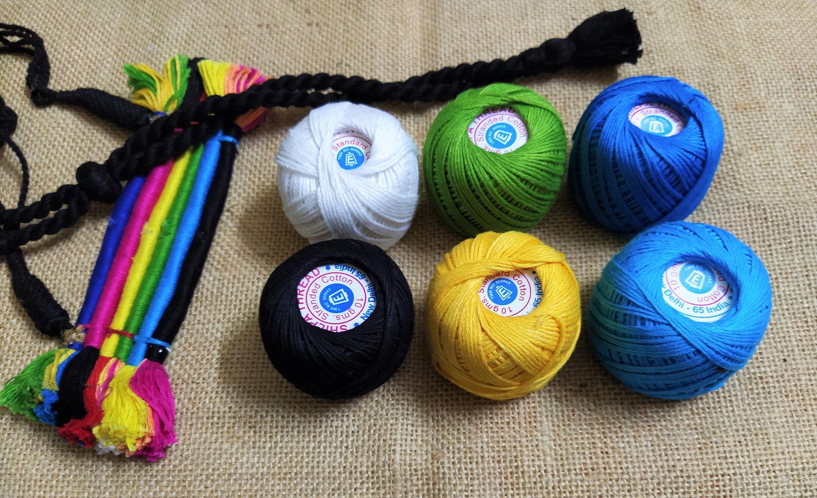 Indian Threads Hand Embroidery Cotton Yarn Balls for - Etsy