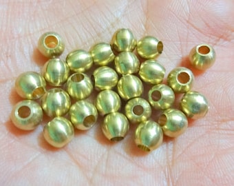 6MM Solid Round Seamless Brass Beads for Handicrafts, Jewelry Supplies, Indian Brass Beads, Macrame Beads, Bulk or Loose - 100 pcs