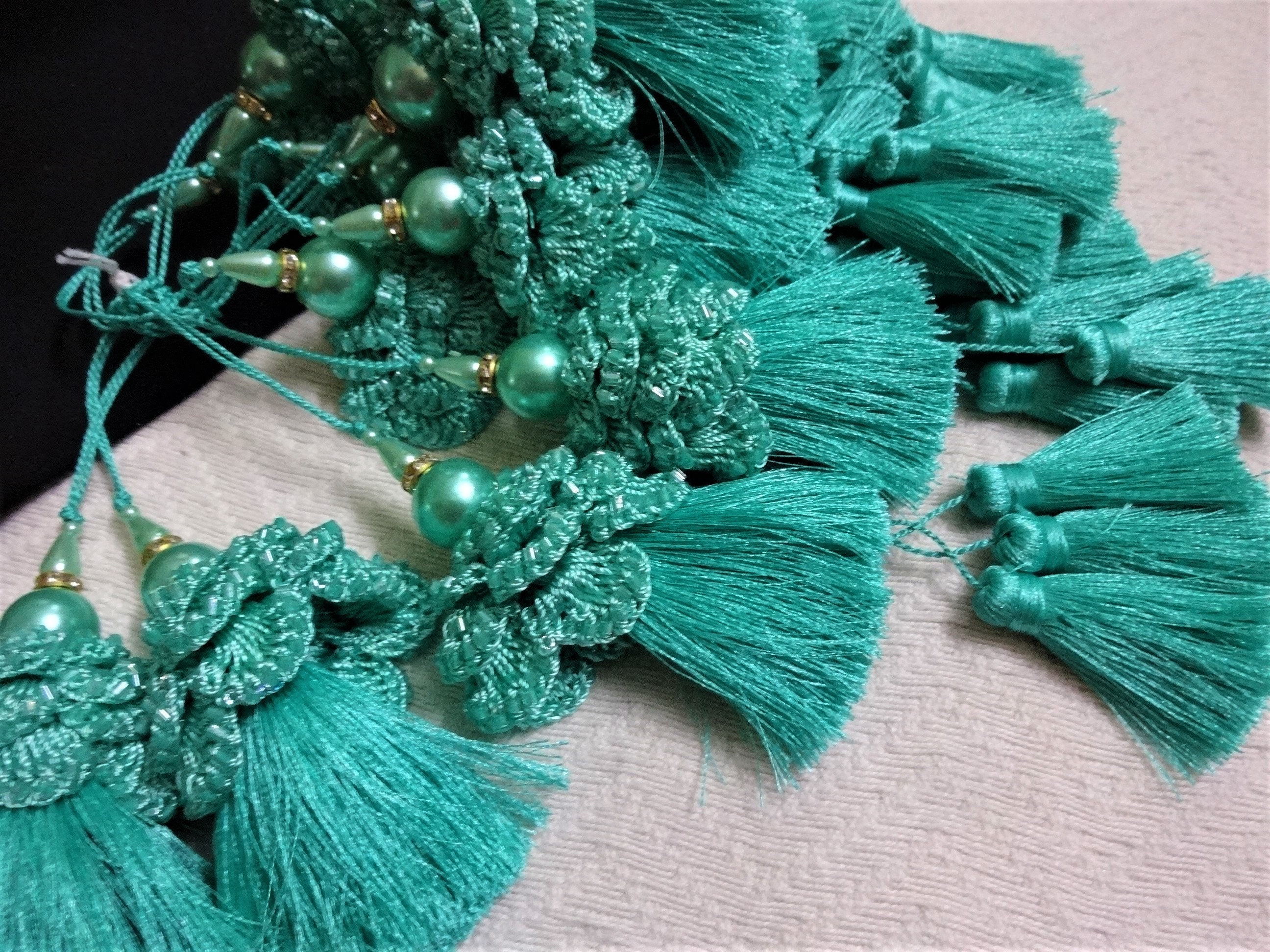 Handmade Crochet Tassels Beaded Tassel Bridal Tassels Etsy