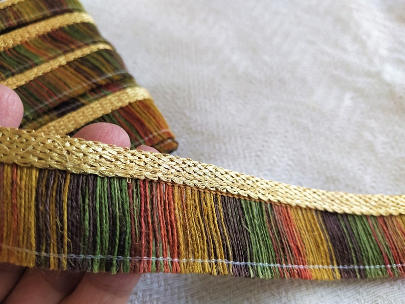9 Yards Natural Handspun Jute Brush Fringe Trim Indian Jute Etsy