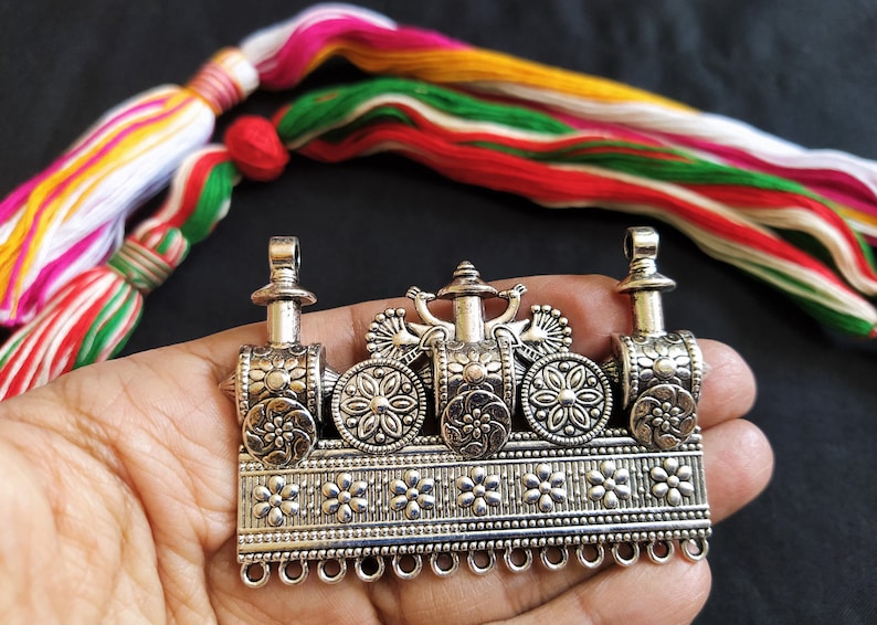 Antique Silver Tone Large Metal Pendants Ethnic Necklace Etsy
