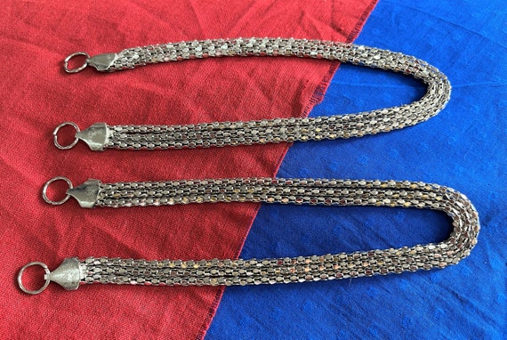12 Silver Purse Chain Extender, Necklace Chain, Bracelet Extension Chain,  Purse Handles Round Box Chain Set of 2 