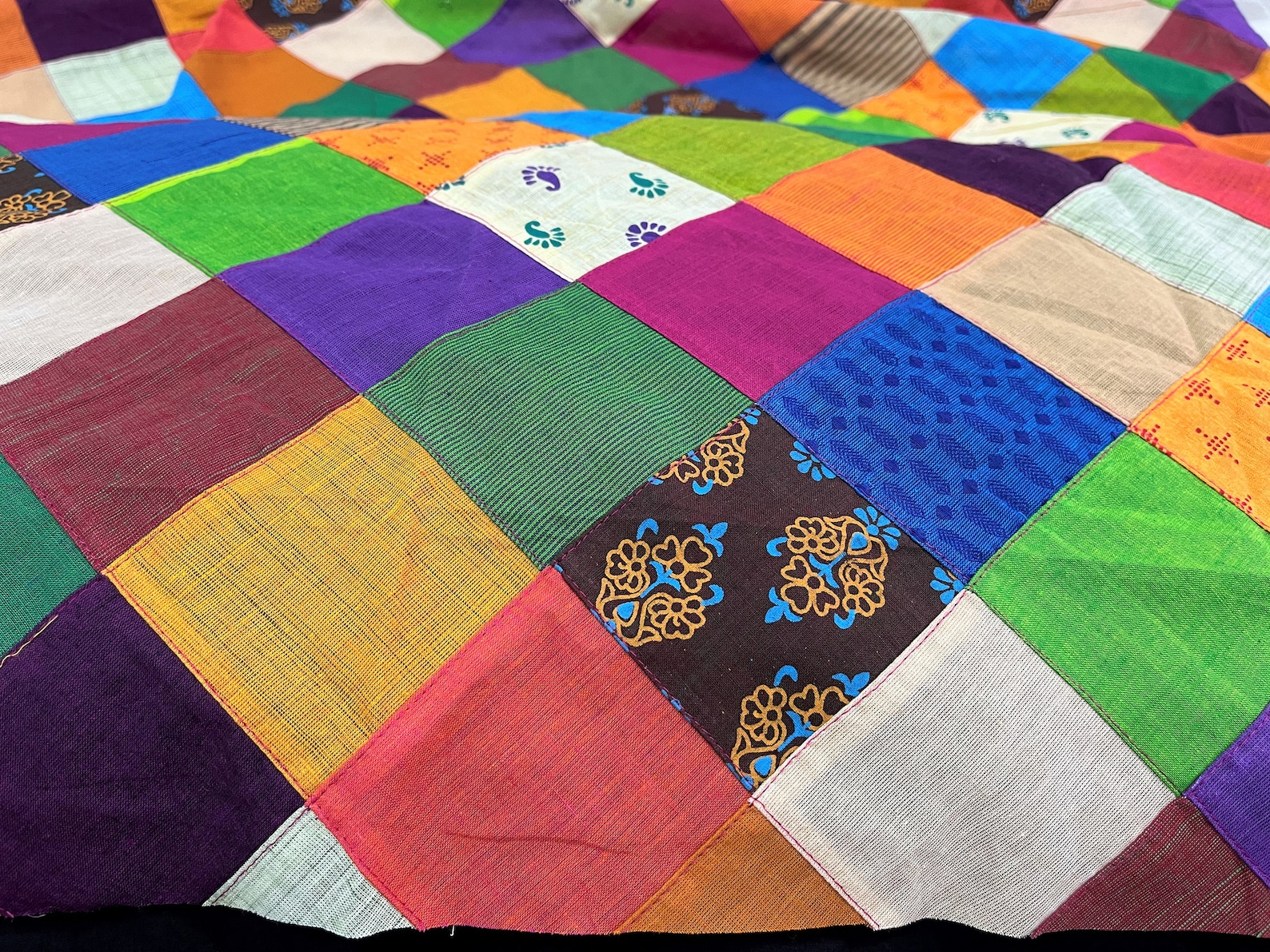Patchwork Cotton Fabric Indian Recycled Fabric Indian Etsy