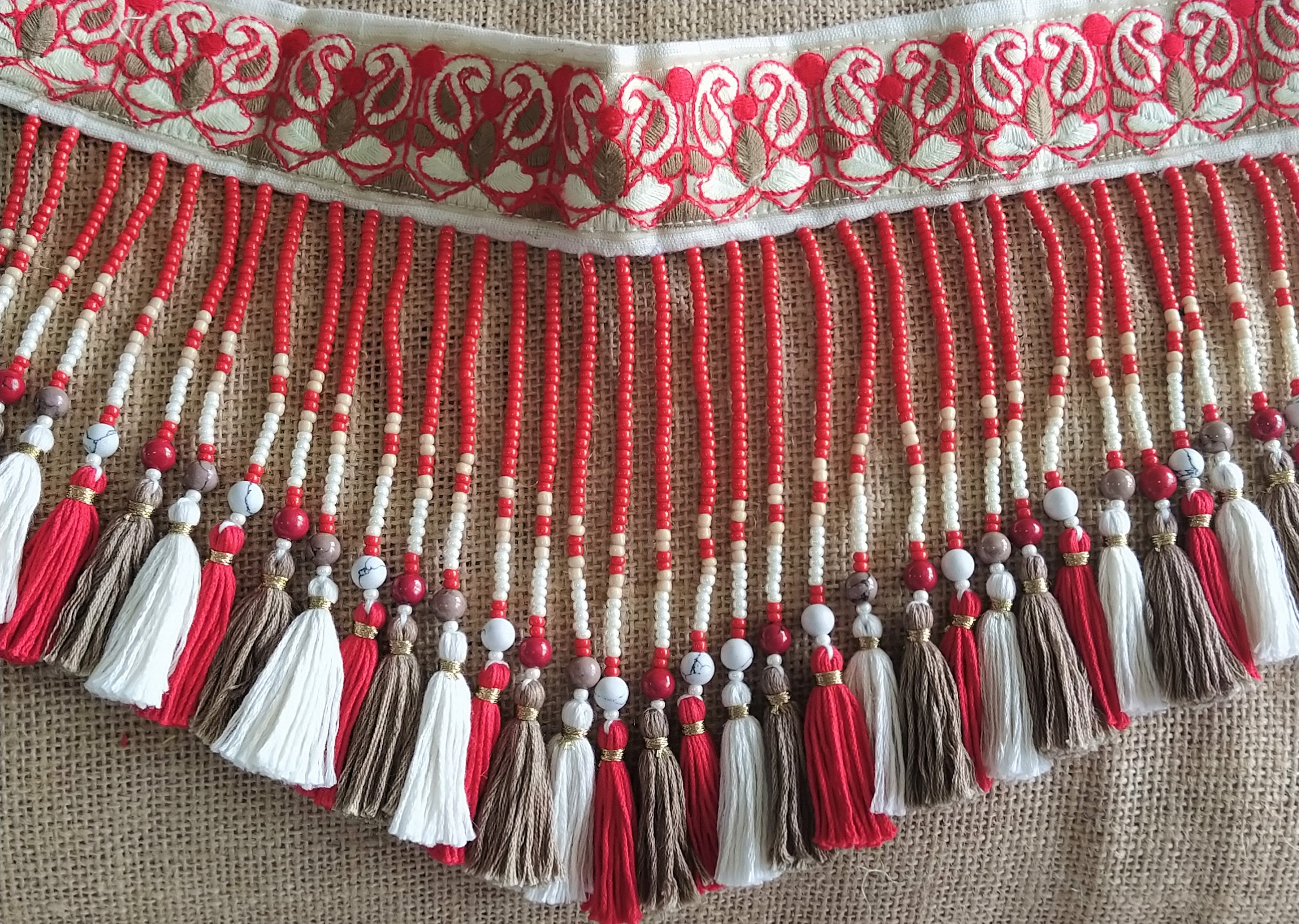 Indian Handmade Fabric Jewelry, Ethnic Tribal Fringe  display picture 1