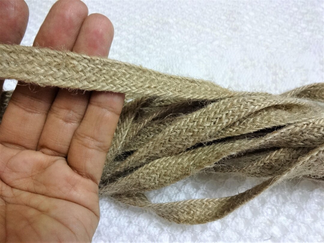 11 to 12 MM Braided Jute, Jute Lace Ribbon, Burlap Trim, Burlap Tape