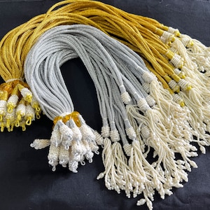 Filo per collana regolabile fatto a mano, cordone per gioielli per collana indiana, Zari Dori, forniture per gioielli - set di 6 Scegli il colore