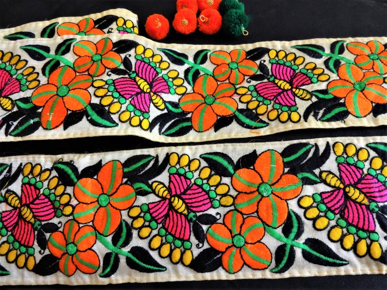Indian Embroidered Lace Decorative Trim Craft Ribbon Saree Etsy