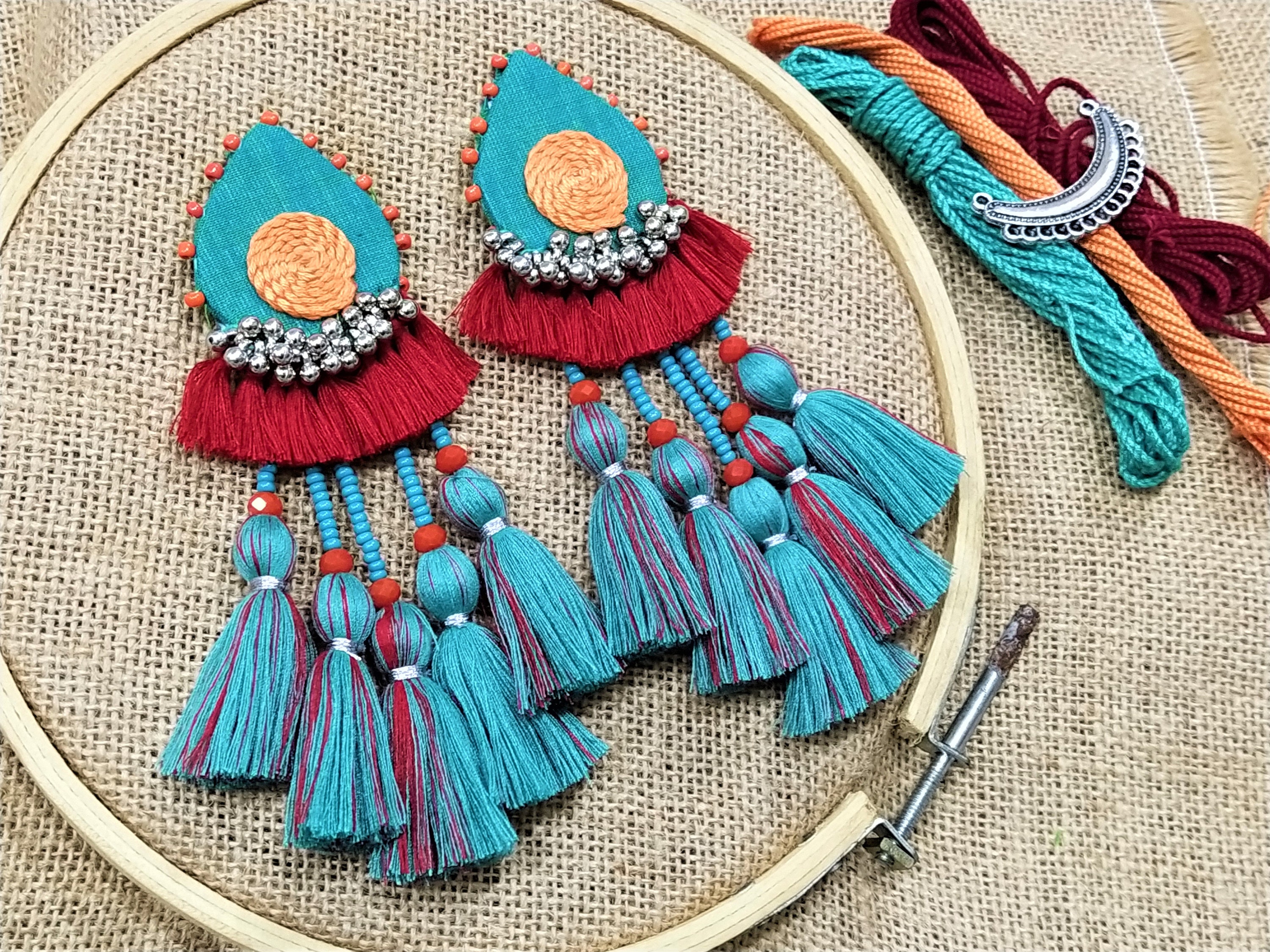 Handmade fabric earrings best sale