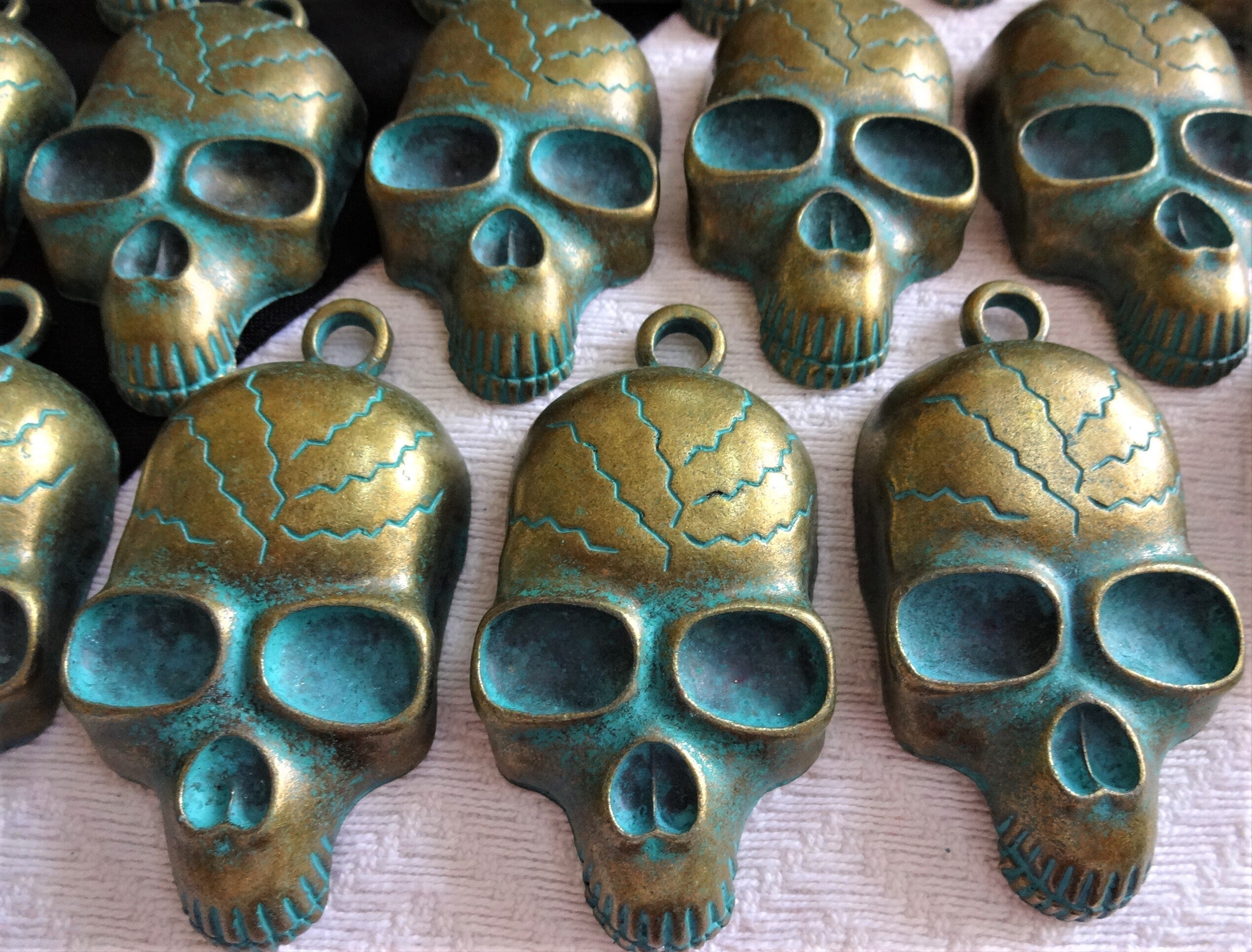 Queen Skull Brass Pendant
