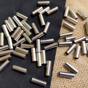 Indian Brass Tube Perles, Brass Findings, Bracelet Tubes, Jewelry Supplies, Antique Silver Hollow Necklace Pipe Perles - 100 pcs