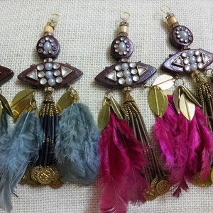 Tassels, Wooden Button Tassels, Ethnic Tassels, Decorative Tassels, coin Tassels, Indian Tassels, Kundan Work Tassels - one pair Grey