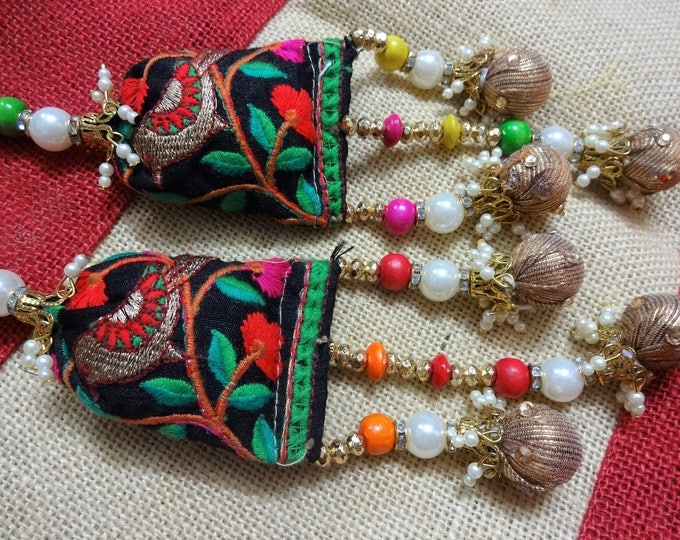 Handmade Picture Tassels, Bell Tassels, BOHO Decoration, Indian Tassels, Decorative Tassels