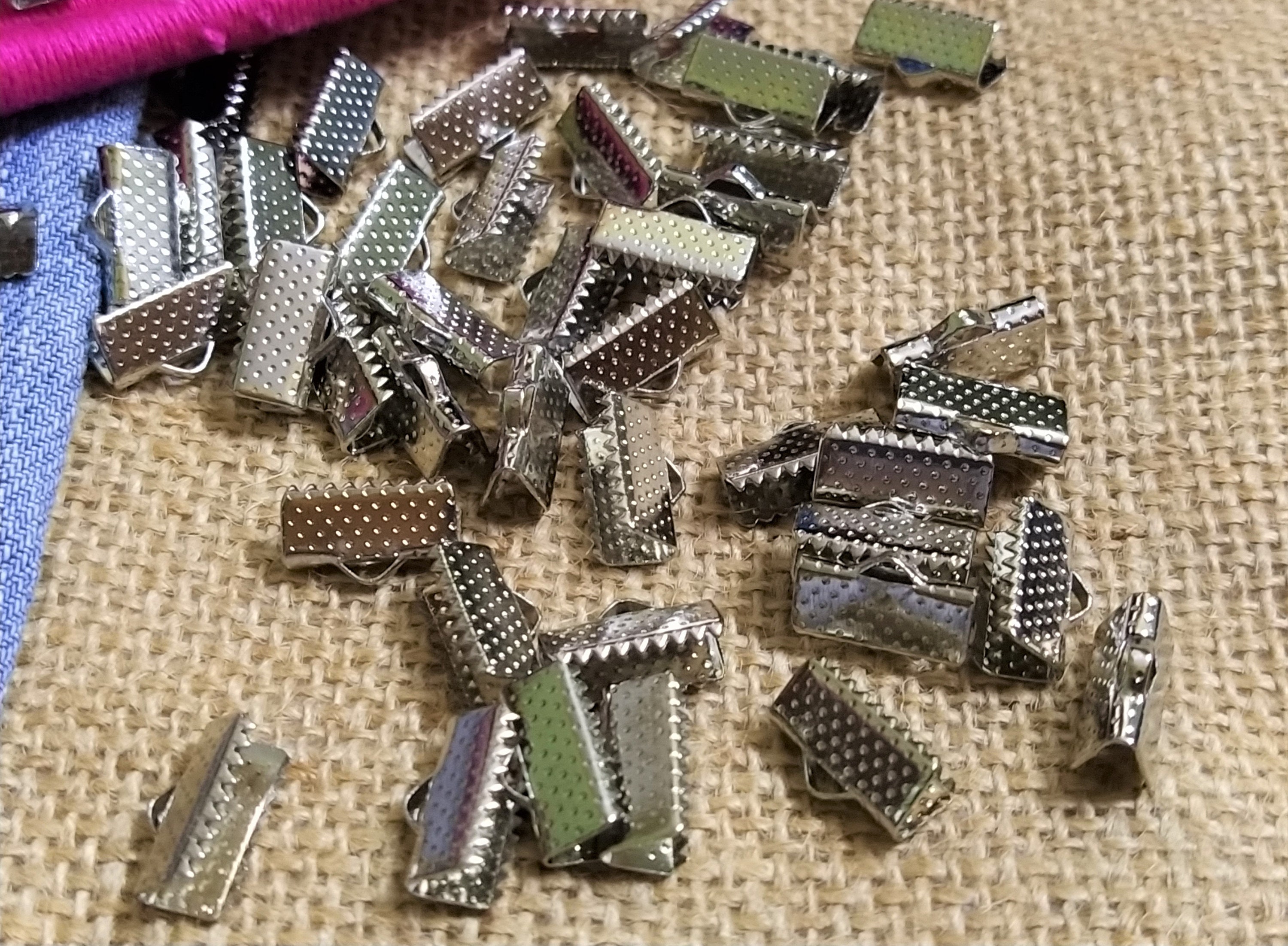 13 MM Silver Plated Metal Ribbon Crimp Cord End Clasp Ribbon Etsy