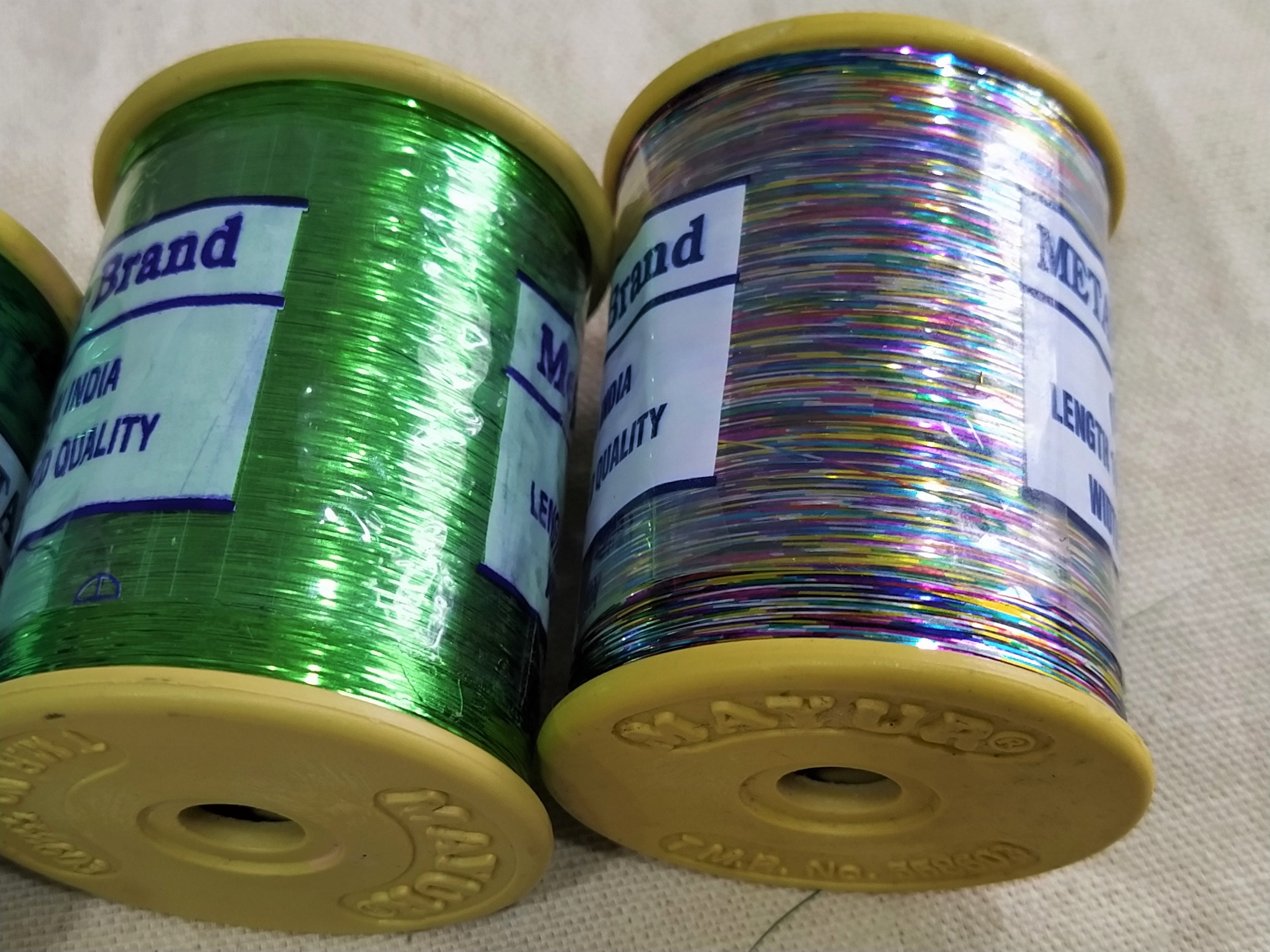 Indian Threads, Premium Metallic Flat Badla [shiny Lurex] Thread for ...