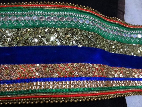 1 Meters Latest Indian Zari 5 row work Border Ethenic Ribbon Trim
