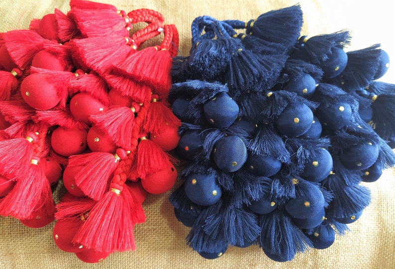 Indian Cotton Tassels Embellishment Long Tassels Decorative Etsy