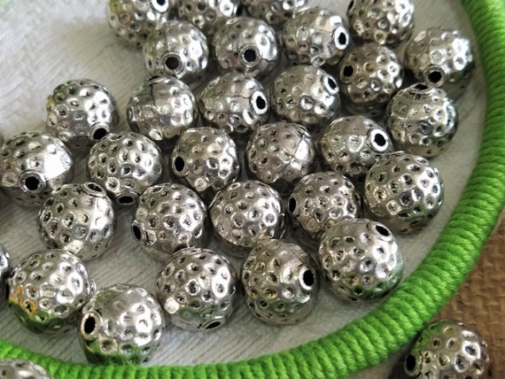 12 Mm Antique Silver Beads Indian Metal Beads Tribal Jewelry