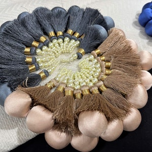 Handgemachte Stoffkugel Quasten, Dekorative Perlen Quasten, Sari Bluse Quasten, Indianer Latkans, Braut Quasten - Farbe wählen