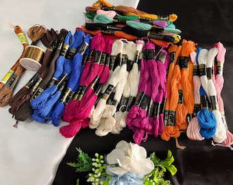 Coats Cotton Cords, Hand Embroidery thread, Cross Stitch Sewing Thread, Indian Jewelry Making, Crafting, DIY - Fast colors - 70 Skeins
