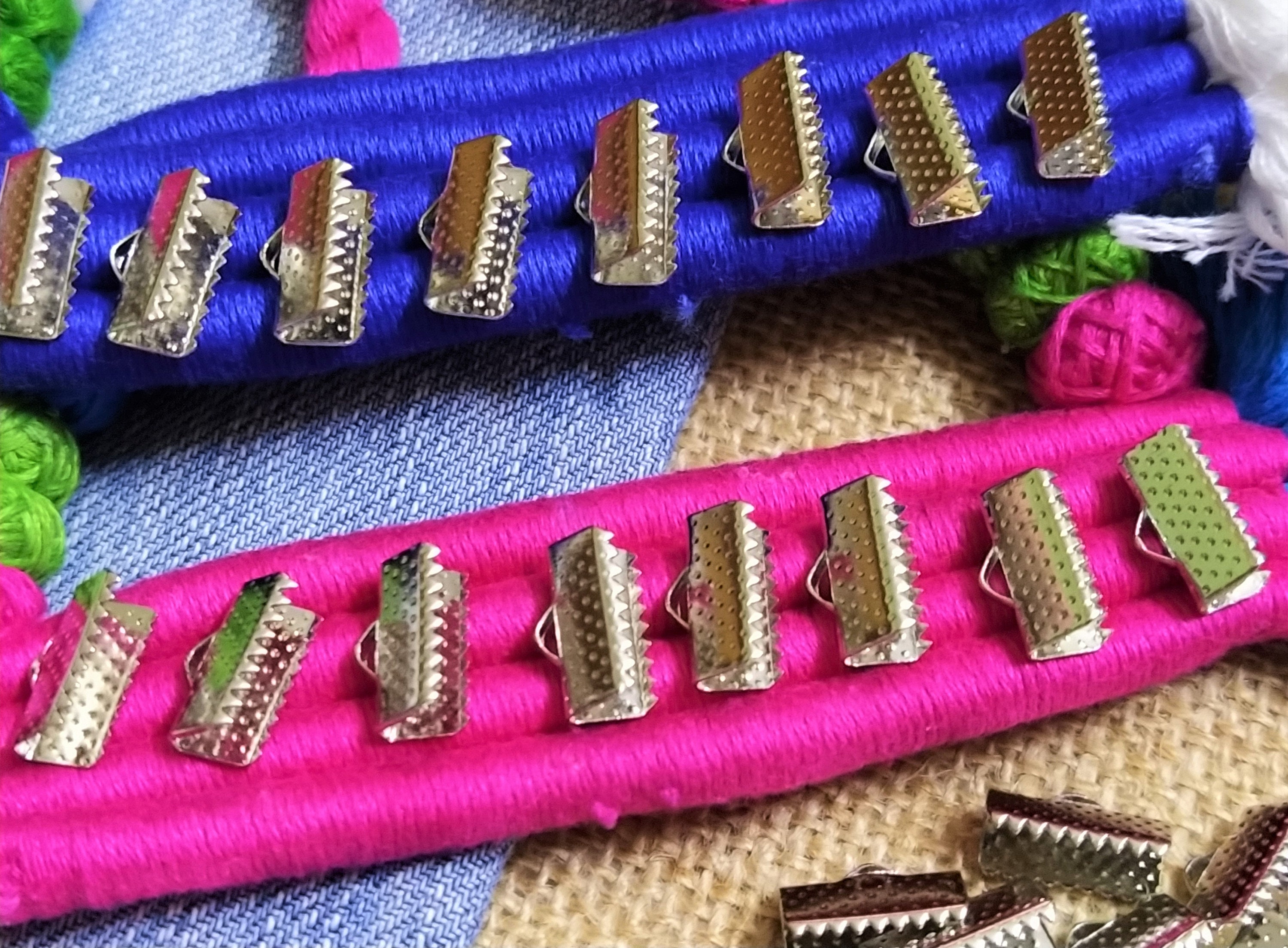 13 MM Silver Plated Metal Ribbon Crimp Cord End Clasp Ribbon Etsy