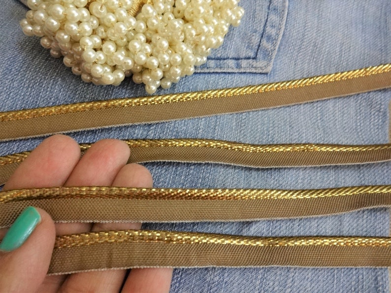 India Lace Sewing Piping Cord Metallic Antique Gold Gota Etsy