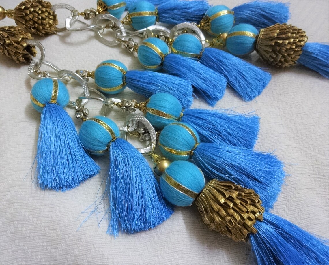 Long Tassel Ball Tassel Silk Tassel Decorative Zari Trim Etsy