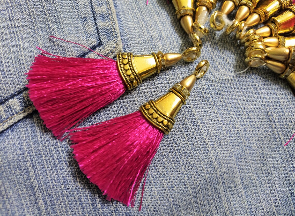 Indian Tassels Silk Mini Tassels with Bead Cap Decorative Etsy