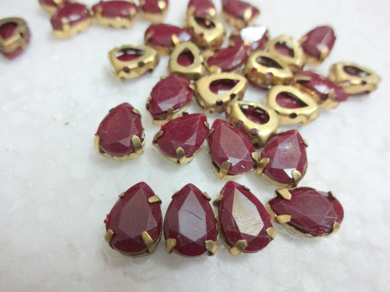 100 pcs Sew on Rhinestones /Acrylic Rhinestones with brass Etsy