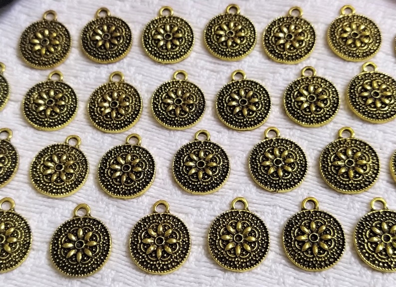 Antique Gold Metal Charms Necklace Beads Jewelry Supplies Etsy