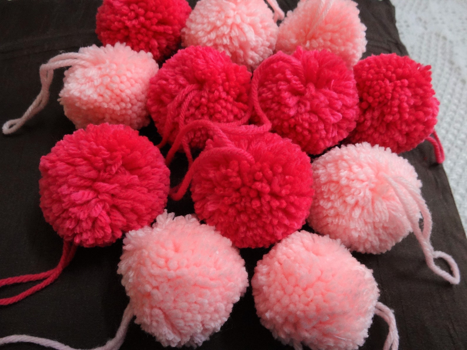 8 Pcs Large Handmade Pom Poms Balls With Woolen Loop Woolen Etsy
