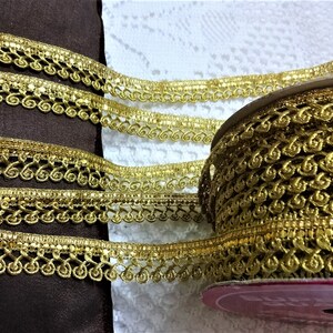 Laço zari indiano bordado guarnição decorativa fita de artesanato ouro antigo zari sari borda enfeite rendas de costura - 10 jardas