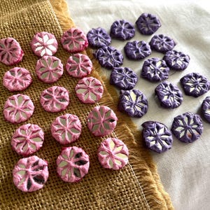 Indian Mirror Appliques, Hand Embroidered Round Decorative Appliques, Decorative Shisha Mirrors, Craft Supplies, DIY - 20 pcs choose color