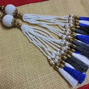 Indian Tassels, Silk Tassels, Beaded Tassels, Purse & Handbag Decoration, Tassel with Silk Tassels, Decorative Tassels - set of two