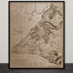 Carte de la ville de New-York et ses environs  1775 Old Map carte 4