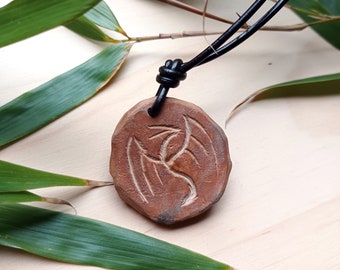 Absorbent and protective necklace against bad energies and emotions. Wooden talisman, Wooden talisman,