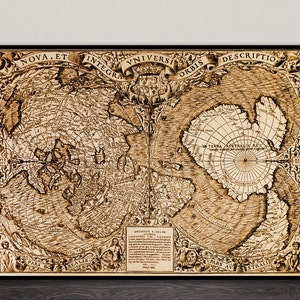 Nova, et integra vniversi orbis descriptio, carte du monde de 1531 Old Map carte Print downloadable téléchargeable