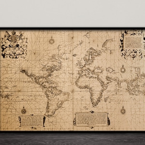 Travels and discoveries by Richard Hakluyt between 1598 and 1600. Old Map Map 1