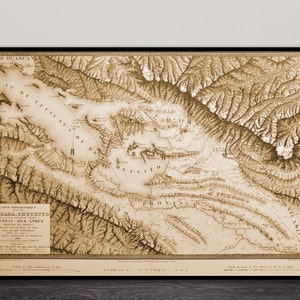 Topographic map of Lake Titicaca or Chucuito 1833 Old Map card 8