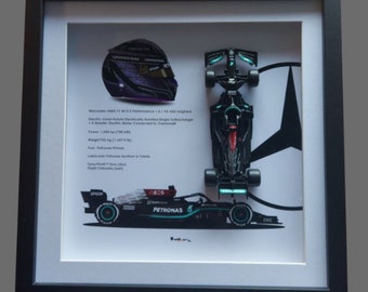 Lewis Hamilton Mercedes W12 2021 Artwork Box Frame for Your 1/43 Diecast Car (CAR NOT INCLUDED)