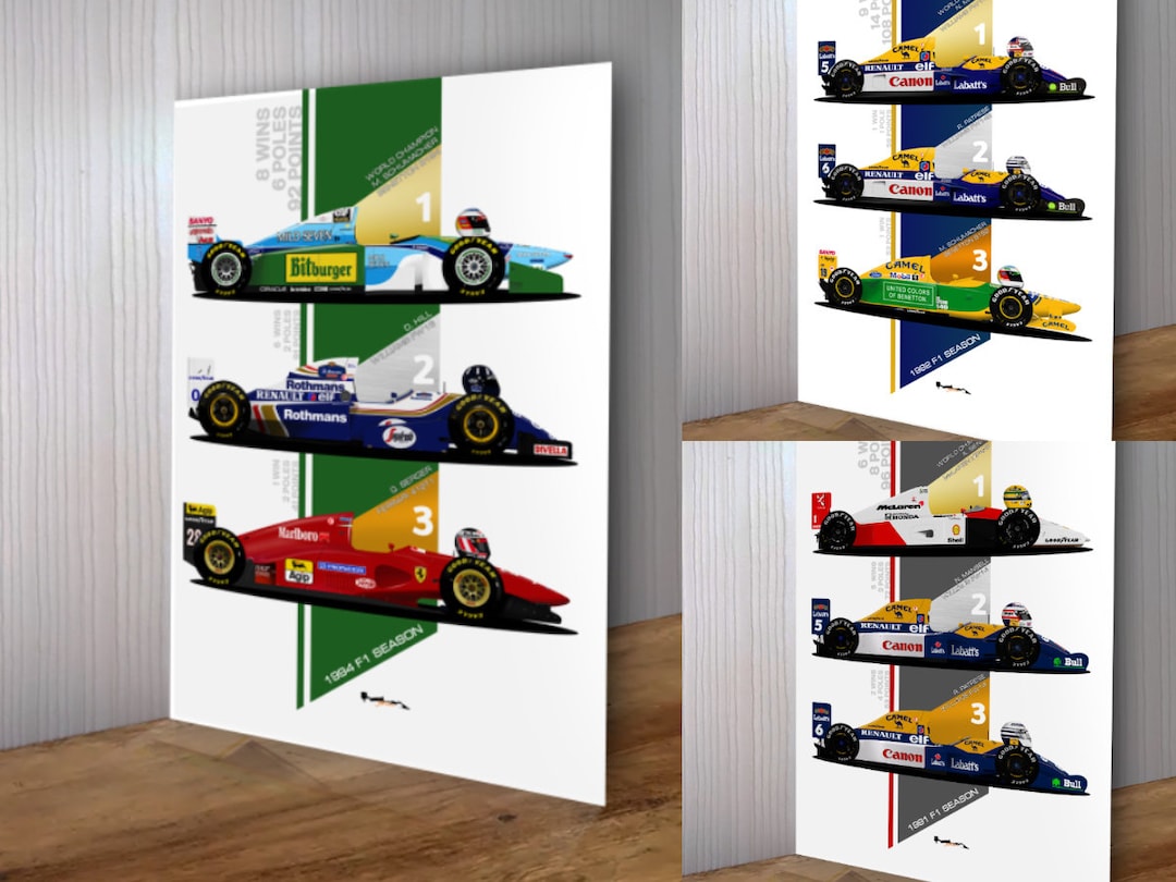F1 Racking Signs F1 Season Winner Metal Signs Senna Schumacher Mansell Hill - Etsy