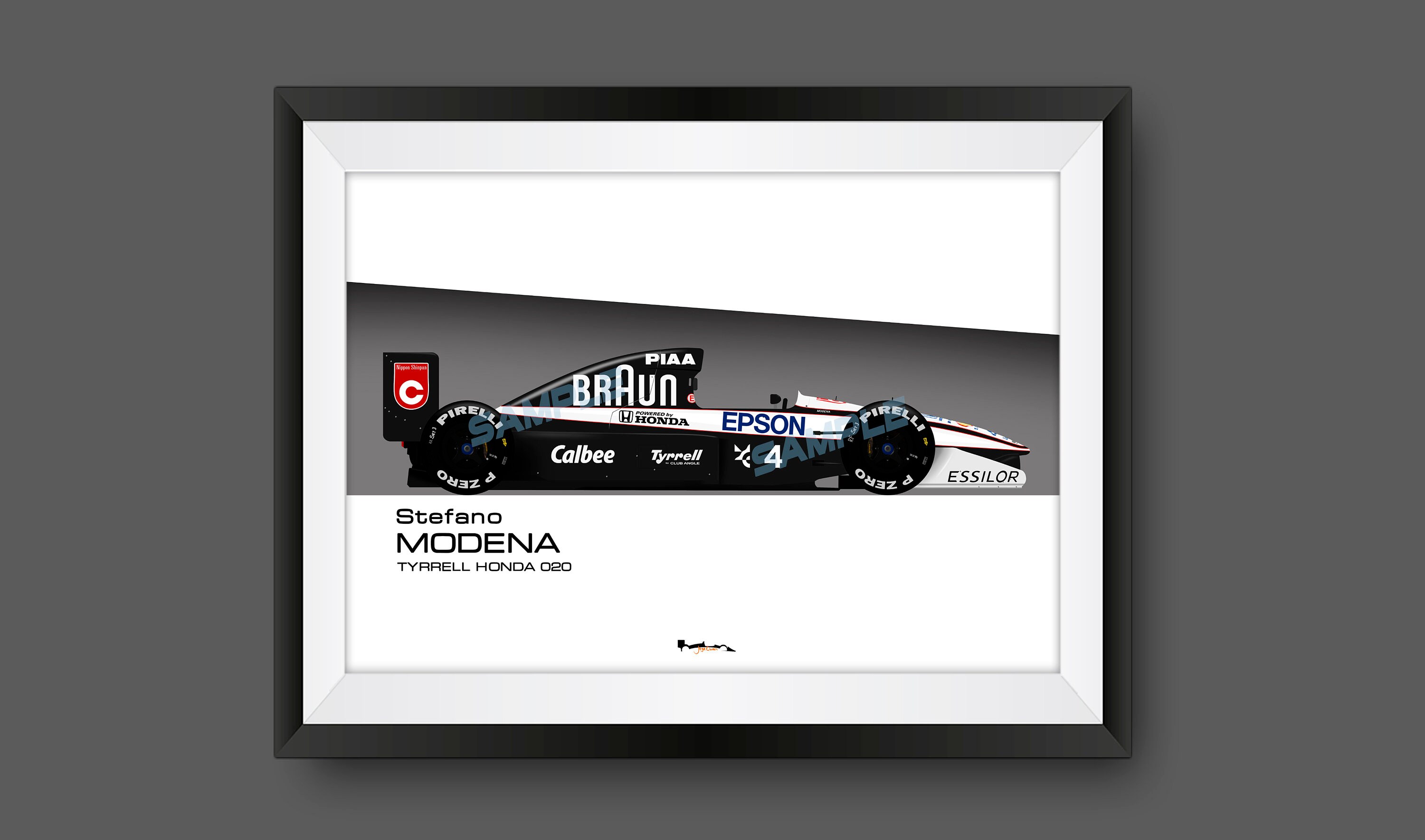 Stefano Modena F1 Print Tyrrell 0 Etsy
