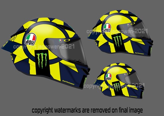 Rossi MotoGP Helmet Sticker - Etsy España