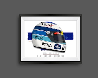 Mika Hakkinen - F1 Helmet Print