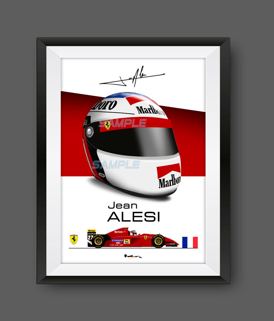 Jean Alesi Casco Angular F1 Print 1995 Etsy Espa a
