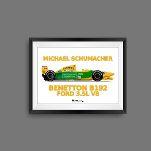 Michael Schumacher Print Benetton B192 F1 image 2